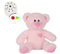 Little Pink Classic Teddy con registratore vocale 60 secondi - 25 cm - regalo registrabile orsacchiotto - Baby Heartbeat Bear