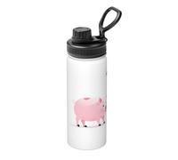Little Pink Pig Under The Street Light Borraccia termica da 510 ml, in acciaio inox, con coperchio, per adulti, ideale per l'uso quotidiano e attività all'aperto