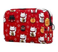 Little Pink Strawberry Ice Cream Background Cosmetic Makeup Bags - Piccola borsa da viaggio con cerniera, portatile, organizer per trucchi per donne e ragazze, Multicolore 05, 18.5x7.5x13cm