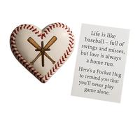 Little Pocket Baseball, 3D a forma di cuore, per incoraggiamento e incoraggiamento, per atleti, team manager, collezionisti, tornei di allenamento, viaggi, compleanni, vacanze, eventi