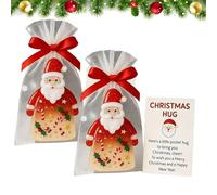 Little Pocket Christmas Hug with Card,Little Pocket Christmas Hug,Mini Santa Claus Ornaments, Mini Charm Ornaments Emotional Support Inspirational Gift for Friends, Family (2PCS-Santa Claus)