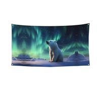 Little Polar Bear Bandiera decorativa da appendere - (oversize 178 x 88,9 cm) festa di Natale, festa di compleanno, festone festivo,
