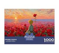 Little Prince Sits Top The Red Roses 1000 Pcs Cartone Robusto Puzzle Rose Boy Sfida Unica Gioco Creativo Puzzle Per Adulti E Bambini 38x26cm/1000pcs