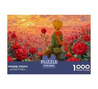 Little Prince Sits Top The Red Roses 1000 Pezzi Cartone Robusto Puzzle Rose Boy Sfida Unica Gioco Creativo Puzzle Per Bambini 38x26cm/1000pcs