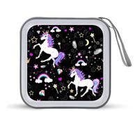 Little Princess Unicorn Funny CD Case Holder Organizer 40 Capacità DVD Collection Storage Bag Portafoglio per Auto Casa Viaggio