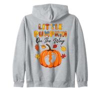 Little Pumpkin On The Way Fall Gravidanza Rivela Felpa con Cappuccio