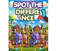 Little Purple Dragon Spot the Difference: Farm Animals: Fun Visual Puzzle Game for Kids Ages 3-5, Easy and Educational Spot the Difference Activities