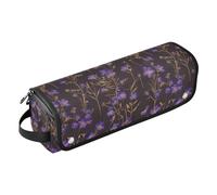 Little Purple Flowers - Organizer 2 in 1 per strumenti per capelli, con cuscinetto resistente al calore, custodia da viaggio portatile per straigheners, ferro arricciacapelli, asciugacapelli da donna