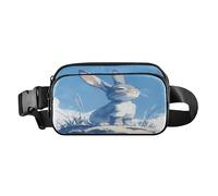 Little Rabbit - Marsupio a tracolla per donne e uomini, con cinghia regolabile, per viaggi, corsa, escursionismo, coniglietto blu, taglia unica, Piccolo Coniglio Blu, 1 size