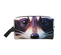 Little Raccoon Face 1 Borsa da toilette da viaggio, borsa per trucchi, borsa per cosmetici, borsa per tolietry da appendere per donne e uomini, palestra quotidiana