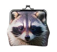 Little Raccoon Face 1 stampa piccolo sacchetto bacio serratura portamonete per le donne portamonete, portafoglio per carte di credito