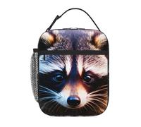 Little Raccoon Face Print Borsa per il pranzo per ufficio, lavoro, picnic, borsa termica per il pranzo, riutilizzabile, per adulti