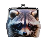 Little Raccoon Face print Piccolo sacchetto Kiss Lock Coin Purse per le donne portamonete portamonete, portafoglio per carte di credito