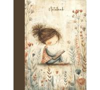 Little Reader in the Garden Notebook - Cute Floral Illustration