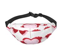 Little Red Heart - Marsupio a tracolla per ragazzi, grande, da viaggio, alla moda, per sport, corsa, ciclismo, viaggi, pesca