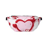 Little Red Heart Marsupio per uomo e donna, impermeabile, con cinturino regolabile (80-150 cm), grande capacità