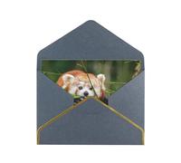 Little Red Panda - Biglietto di auguri in carta perlata con busta, per matrimonio, festa di nozze, invito di Natale