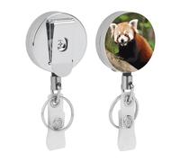 Little Red Panda retrattile badge bobina con robusta clip a coccodrillo carino infermieristica porta badge porta carte d'identità portachiavi per impiegati in ufficio, insegnanti, donne regali