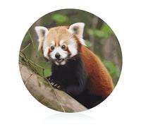 Little Red Panda - Tagliere robusto e resistente ai graffi, tagliere portatile, rotondo, in vetro, per cucina, picnic, 20 cm
