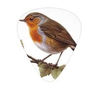 Little Robin - Set di plettri stampati, 12 pezzi, sottili, medi e spessi, adatti per chitarra, basso, chitarra elettrica e ukulele