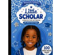 Little Scholar Composition Notebook: Cool Blue for Boys | 100 Wide-Ruled Pages | Elementary Back to School Supplies
