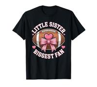 Little Sister Biggest Fan Game Day Cheer And Family Pride Maglietta