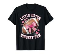 Little Sister Biggest Fan Game Day Cheer And Family Pride Maglietta