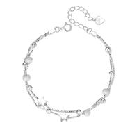 Little Star - Braccialetto da donna in stile coreano, alla moda, a doppio strato, con stella a cinque punte, fatto a mano, semplice, migliore amica, dolce e fresco, alla moda