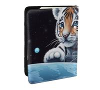 Little Tiger in Space - Porta passaporto da viaggio, con protezione RFID, in pelle PU, per passaporto, per donne e uomini