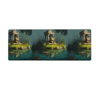 Little Tiger in The Pavilion - Tappetino per mouse extra large stampato, 30,5 x 80 cm, per ufficio, giochi e apprendimento, durevole, confortevole ed ecologico