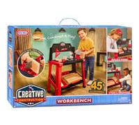 Little Tikes Creative Construction Workbench - Include 15+ Accessori, Set di Costruzioni per Gioco di Finzione, per Bambini. Età 3+