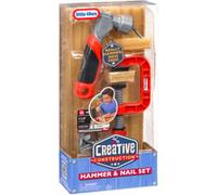 Little Tikes Creative Construction Hammer & Nail Set - Include 5 Accessori, Set di Costruzioni per Gioco di Finzione, per Bambini. età 3+