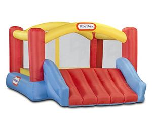 Little Tikes Jump 'n Slide Castello Gonfiabile - Con rete di sicurezza per uso esterno - Include custodia, picchetti, compressore e toppe di riparazion, Età: 3+ anni [Esclusivo Amazon]