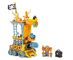 little tikes Kingdom Builders - Rullo Wreckin con Capitano Bashers Capitano Cannonblast, con Oltre 25 rulli, tra Cui Balcone cadente, Pugno di Ferro, Cannone e Molti Altri, per Bambini dai 3 Anni in