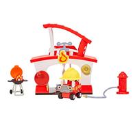 Little Tikes Let's Go Cozy Coupe Stazione dei Pompieri - Playset per giochi da tavolo e da terra - Camion dei pompieri, cappello di salvataggio, barbecue e idrante antincendio - Per bambini dai 3 anni
