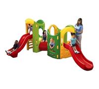 Little Tikes Parco giochi regolabile 8-in-1 - Set da gioco all'aperto (2 scatole) - Incoraggia il gioco attivo - Giochi e avventura in giardino - Per bambini dai 2 anni in su - Naturale