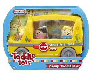 Little Tikes Toddle Tots Camp Toddle Bus - Set da Gioco Che Include Bus e 3 Personaggi per Il Gioco di finzione, Giocattolo e Regalo per Bambini e Bambine. età 1-5 Anni