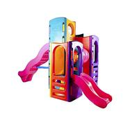 Little Tikes Tropical Parco Giochi - Per divertirsi all’aperto - Con pareti da arrampicata, 2 scivoli, 4 livelli di gioco e altro - Incoraggia il gioco attivo e fantasioso. Età: dai 3 ai 6+ anni