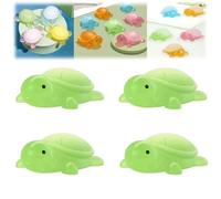 Little Turtle Handmade Essential Oil Soap, Cute Mini Turtle Moisturizing Soap, 4Pcs Cute Little Turtle Soap for Washing Hands, Face, Shower (Green)