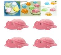 Little Turtle Handmade Essential Oil Soap, Cute Mini Turtle Moisturizing Soap, 4Pcs Cute Little Turtle Soap for Washing Hands, Face, Shower (Pink)