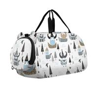 Little Vikings, borsone da palestra scandinavo per bambini, con scomparto per scarpe, leggero, per scuola, pratica, sport, viaggi