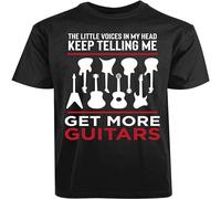 Little Voices in My Head Keep Telling Get More Guitars New Men's Shirt Cool Tees Mens T Shirt 100% Cotton T-Shirt Black XL