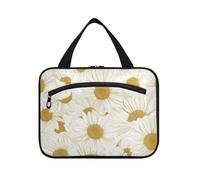 Little White Daisy Hanging Travel Bag Toiletry kit con gancio, Designer Fashion Cosmetic Bag per il viaggio Make up Vacation bolsas para maquillaje L