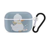 Little White Duck AirPods Pro Custodia protettiva con anello portachiavi in PC custodia protettiva rigida per AirPods Pro di seconda generazione, per donne e uomini, facile da aprire, protezione