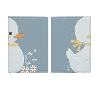 Little White Duck - Custodia per passaporto da viaggio, con scomparti per carte di credito e carta d'imbarco, organizer per documenti d'identità di famiglia (20 x 13 cm)