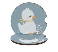 Little White Duck - Sottobicchieri per auto, 6,6 cm, 2 pezzi, antiscivolo, universali, portabicchieri per auto, set di accessori per interni dell'auto, unisex