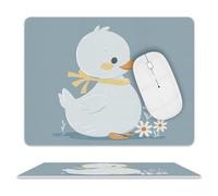 Little White Duck Tappetino per mouse impermeabile e antiscivolo, tappetino per mouse portatile, comodo, per desktop, casa, ufficio, laptop