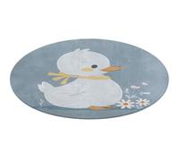 Little White Duck Tappeto rotondo morbido assorbente tappetino da bagno ingresso antiscivolo tappeto fattoria tappetino anteriore posteriore 80 x 80 cm per camera da letto soggiorno casa decorativo