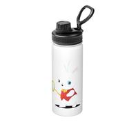 Little White Rabbit Looking in the Mirror - Borraccia termica da 510 ml, in acciaio inox, con coperchio, per adulti, ideale per l'uso quotidiano e attività all'aperto