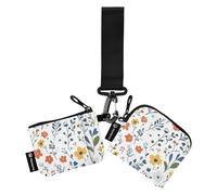 Little Wildflowers - Portafogli da polso da donna, piccoli, portatili, con tasca con cerniera, per donne e ragazze, 2 pezzi, Multicolore, 4.13"(L) x 3.5"(W), Accessorio da viaggio